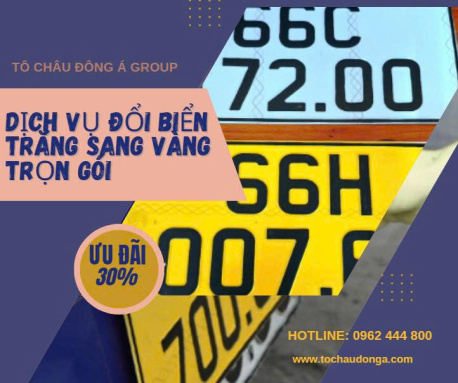 Đổi biển trắng sang vàng xe ô tô trọn gói, nhanh chóng tại Hà Tĩnh
