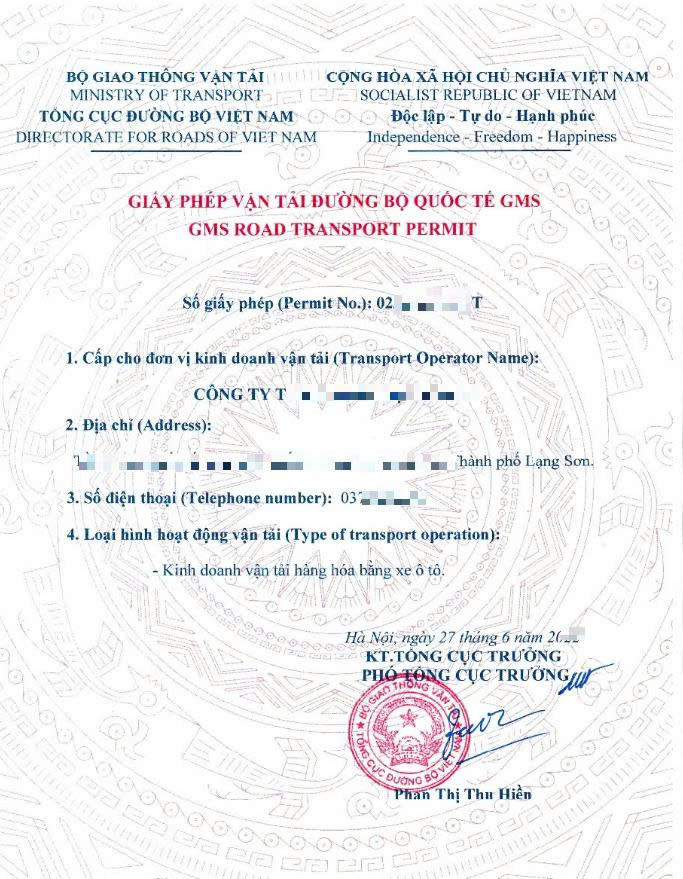 DỊCH VỤ XIN GIẤY PHÉP VẬN TẢI QUỐC TẾ GMS UY TÍN, NHANH CHÓNG TẠI SÀI GÒN