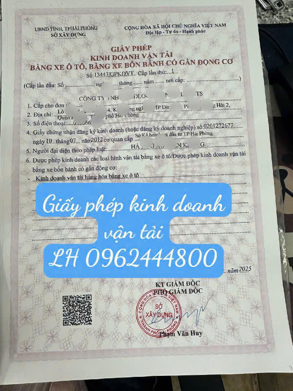 Làm giấy phép kinh doanh vận tải phí rẻ nhất tại Hải Phòng