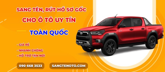 Thủ tục sang tên xe ô tô nhanh chóng, chuyên nghiệp tại Hải Dương