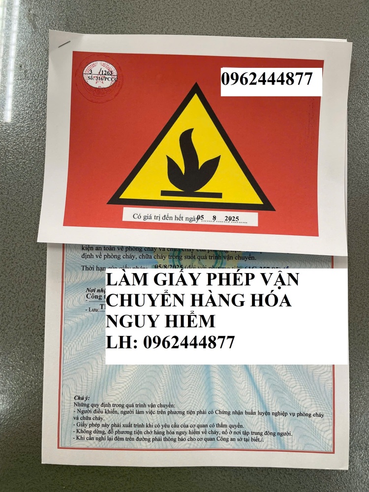 Cấp giấy phép vận chuyển hàng hóa nguy hiểm ở Hồ chí Minh