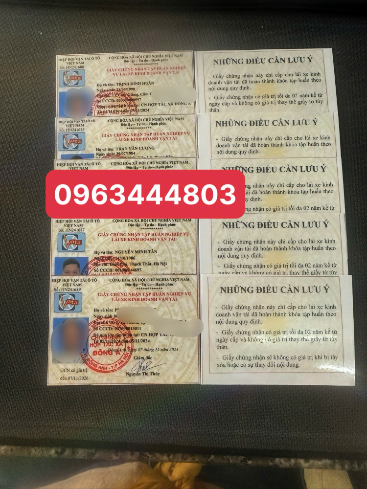 Đồng Nai nhận làm chứng chỉ tập huấn lái xe nhanh