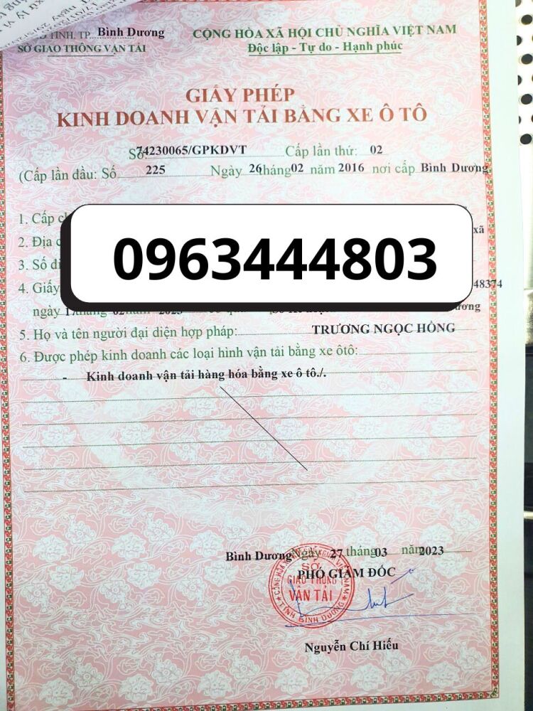Làm Giấy phép kinh doanh vận tải dịch vụ tại Hải Dương