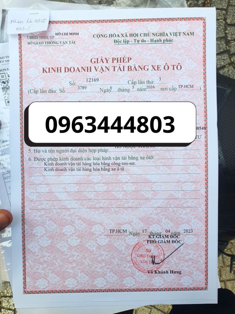 Tại Hưng Yên cung cấp dịch vụ làm Giấy phép  kinh doanh vận tải bằng xe ô tô