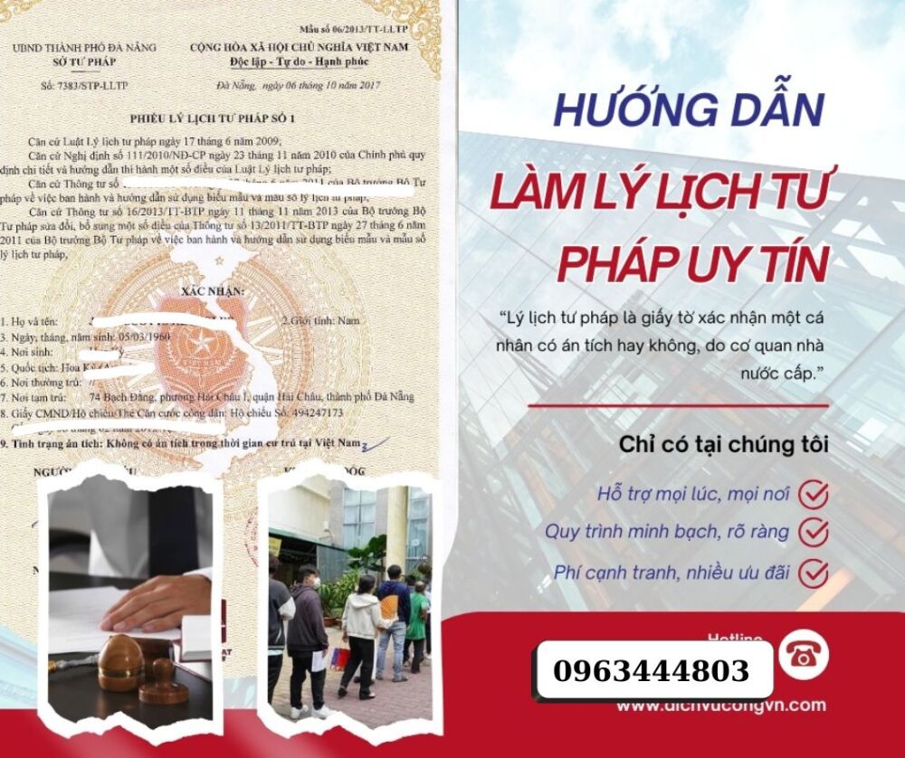 Xin cấp lý lịch tư pháp online đơn giản ở Đà Nẵng đảm bảo uy tín
