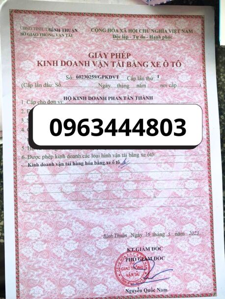 Tại Hưng Yên cung cấp dịch vụ làm Giấy phép  kinh doanh vận tải bằng xe ô tô