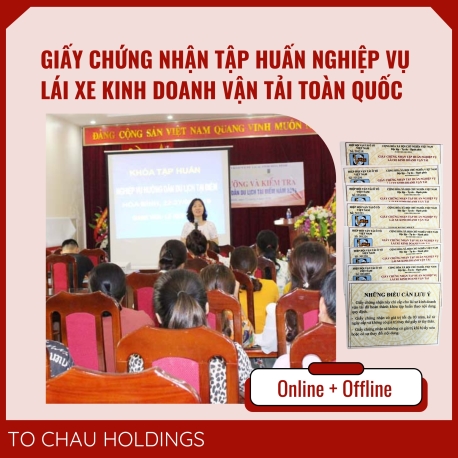 Thẻ Tập Huấn lái xe ô tô Cấp Toàn Quốc- tô châu đông á