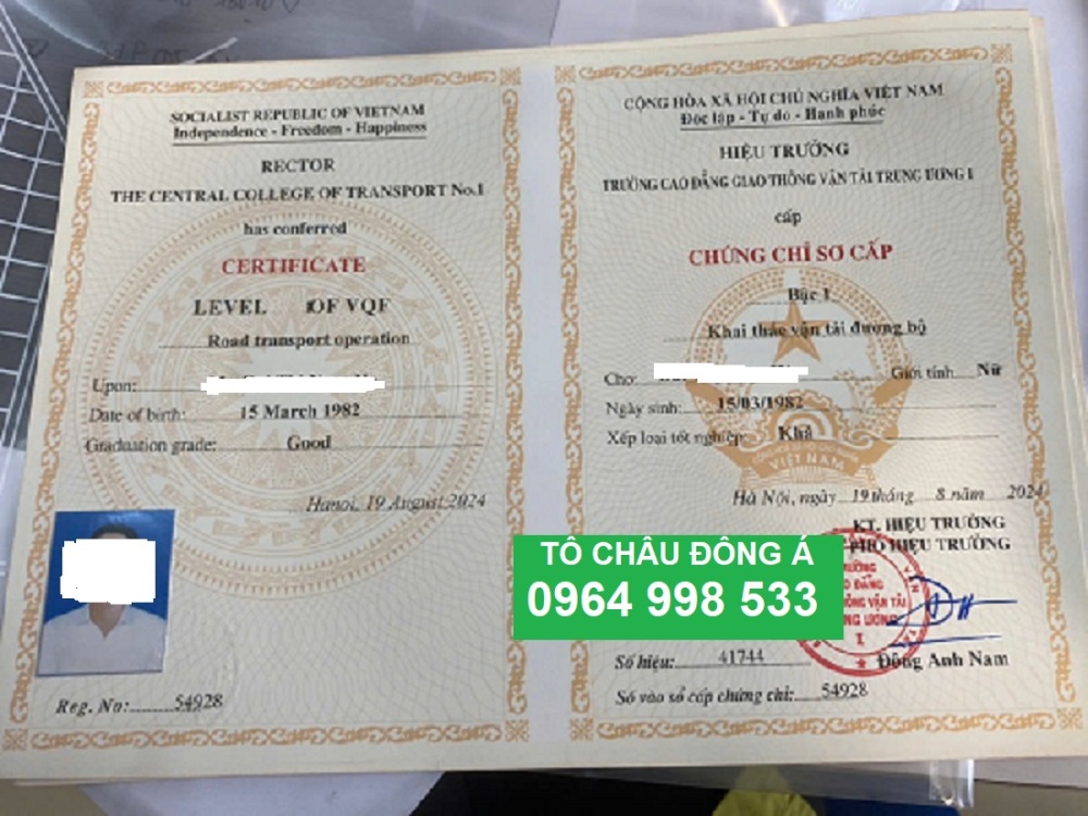 Cấp chứng chỉ sơ cấp vận tải tại Bắc Ninh cực nhanh